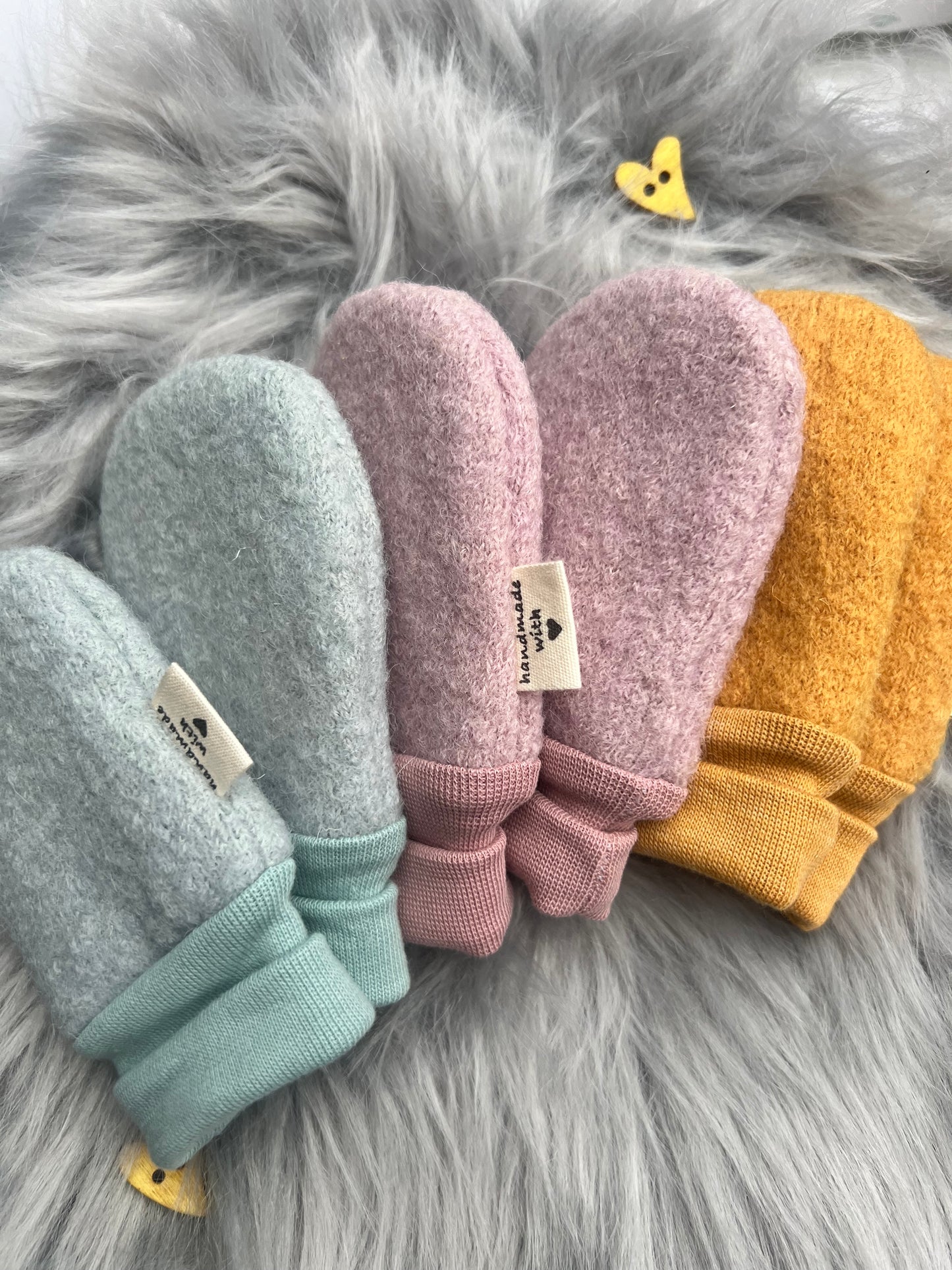Babyfäustlinge aus Walk, gefüttert