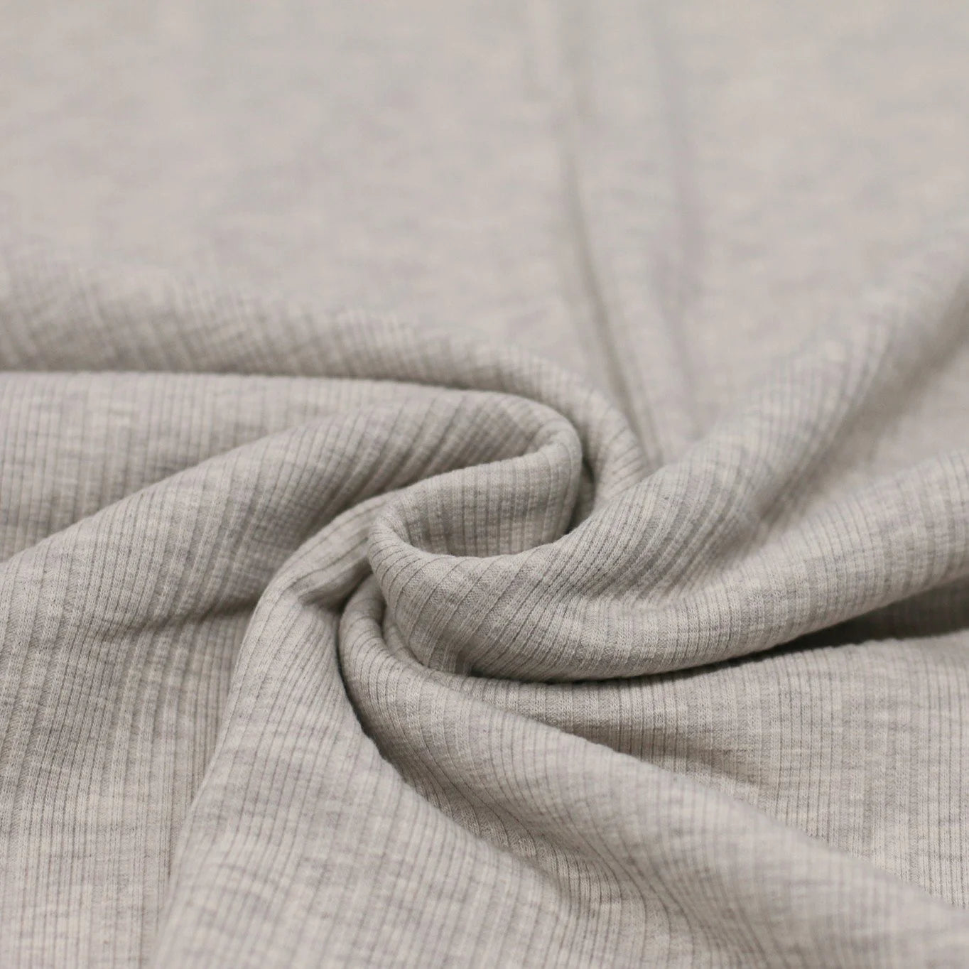 UNREGELMÄSSIGER RIPPSTRICK JERSEY STOFF BEIGE MELANGE Oeko-Tex 100