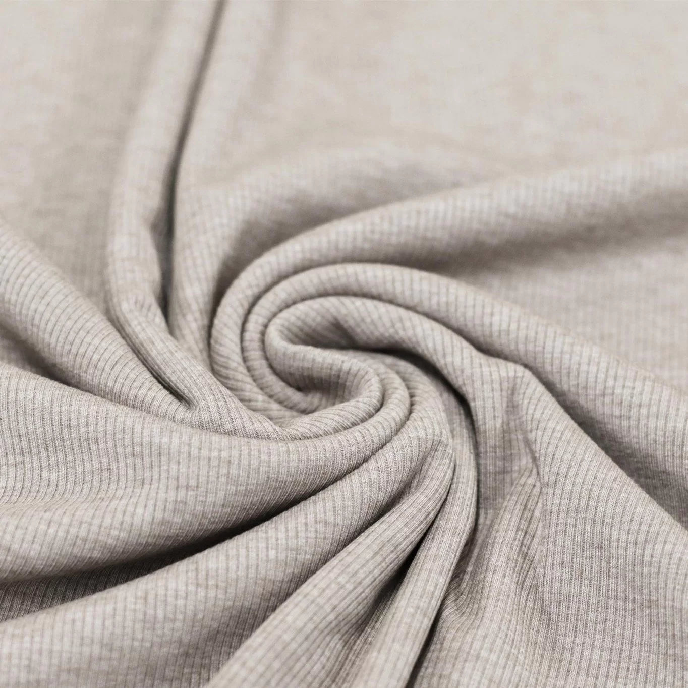 RIPPSTRICK JERSEY STOFF BEIGE MELANGE Oeko-Tex 100