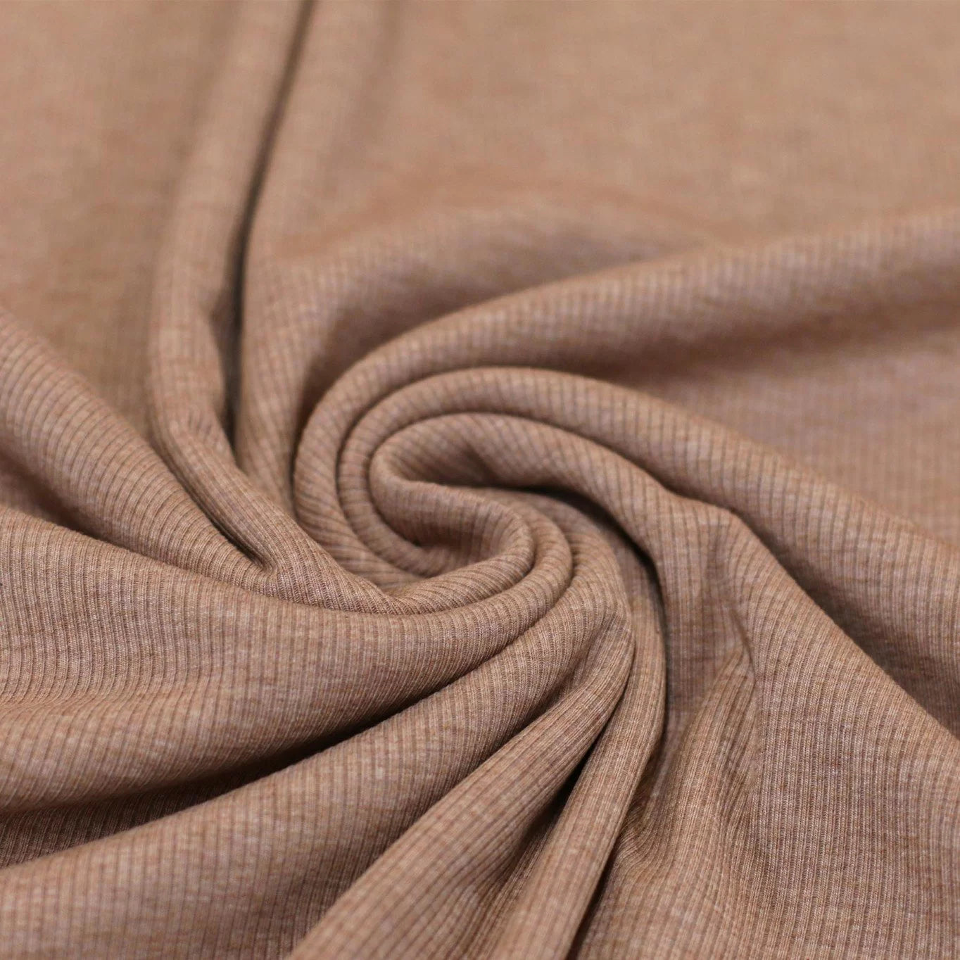RIPPSTRICK JERSEY STOFF MOKKA MELANGE Oeko-Tex 100