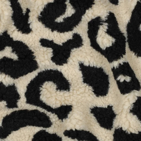 Teddystoff Leopunkte creme/schwarz
