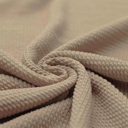MINI ZOPFMUSTER JERSEY STOFF DUNKEL BEIGE Oeko-Tex 100