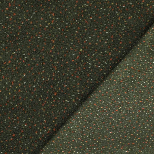 Teddystoff TWEED- dunkeloliv