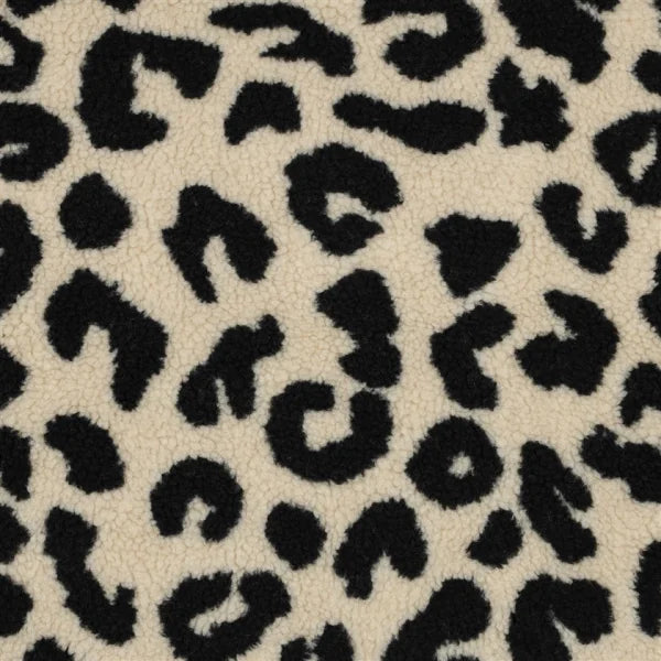 Teddystoff Leopunkte creme/schwarz