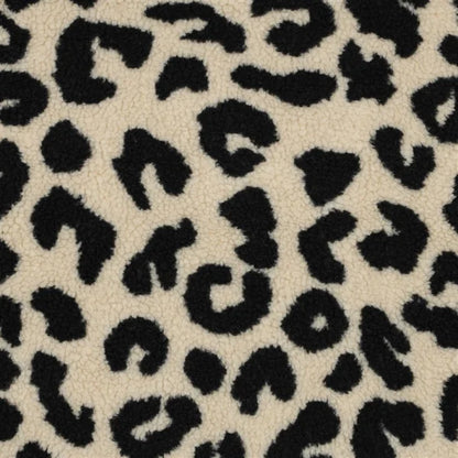 Teddystoff Leopunkte creme/schwarz
